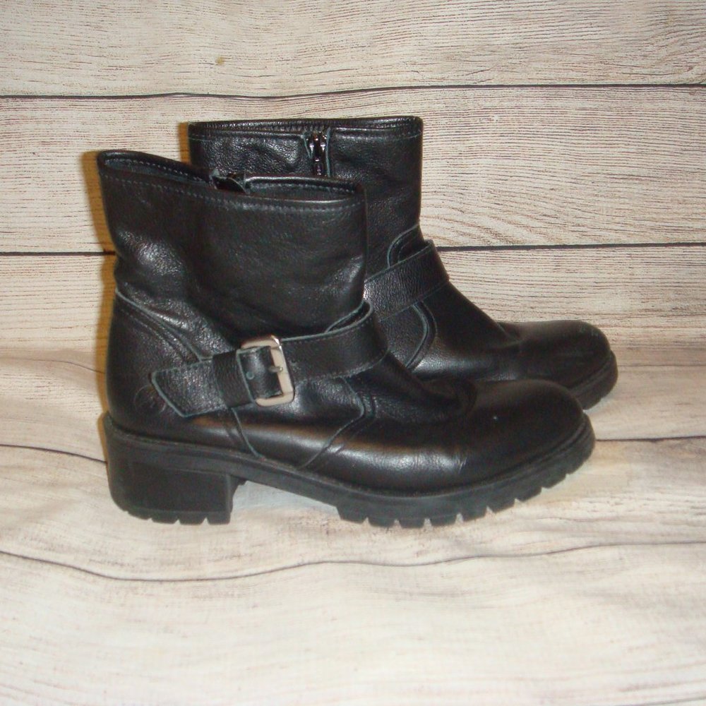 Bronx Freek Out Lug Sole Leather Ankle Engineer Moto Bootie 39(8) - Picture 2 of 8